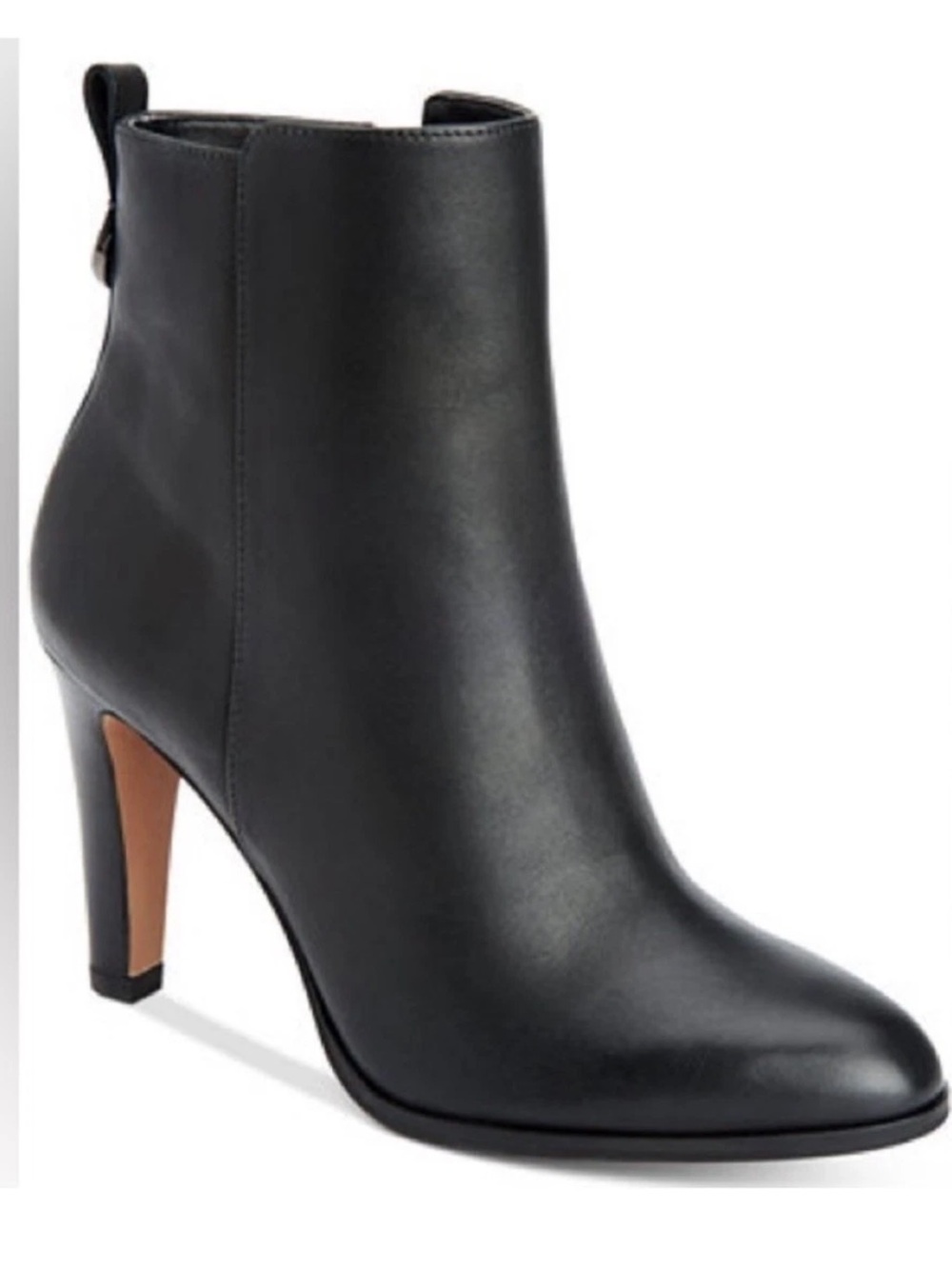 Coach Jemma Leather Heeled Ankle Boots Side Zip Black Size 8